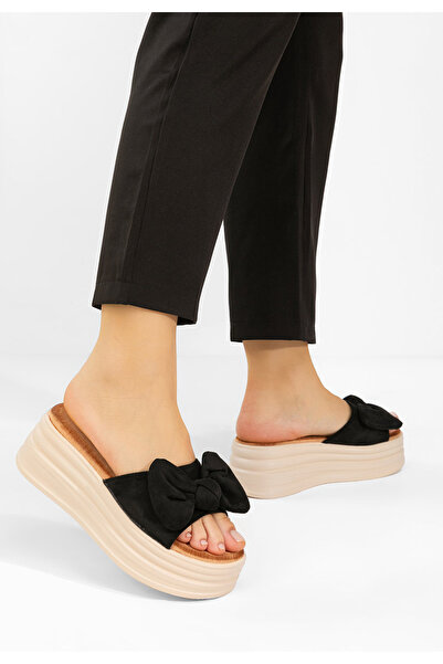 B T Shoes Παντόφλες με πλατφόρμα Elarya μαύρα