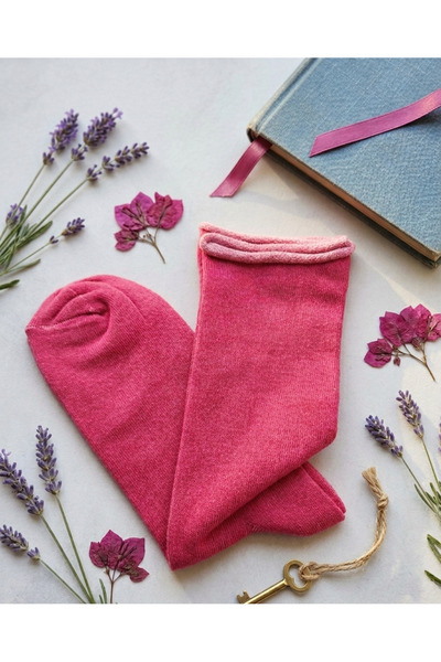ANDINO Unisex 4 Pairs Powder Pink Plain Socks