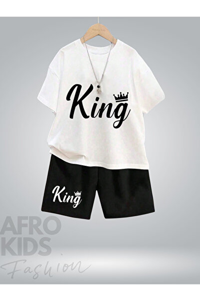 Kids King Printed Shorts Set