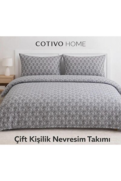 Cotivo 100% Cotton Soft Textured Modern Patterned Zippered Double Duvet Cover...