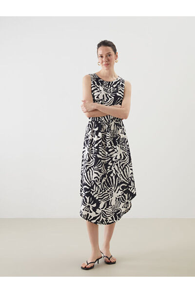 LC Waikiki Rmz Gi̇yi̇m Farkiyla Zero Roba Collar Embroidered Dress