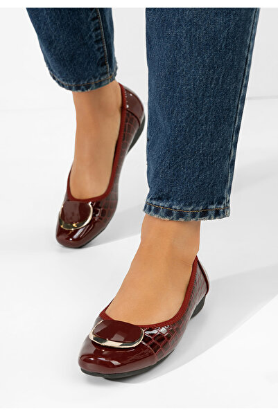 B T Shoes Μπαλαρίνες Ντενόσια κοκκινο