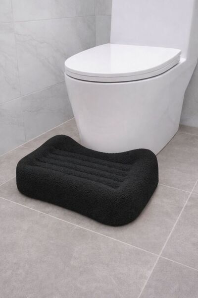 own home Klozet Taburesi Destek Basamağı , Teddy Kumaş Kaplamalı Modern Yükse...
