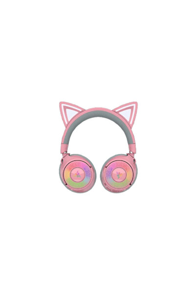 RAZER Căști de gaming wireless Kraken Kitty V3 Pro, Audio spațial THX, Roz