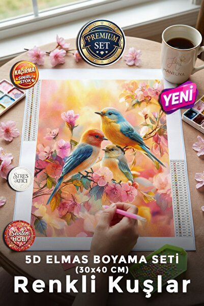 Haneliya 5D Elmas Boyama Seti | Diamond Painting Taşlı İşleme Boncuk Dizme Mo...