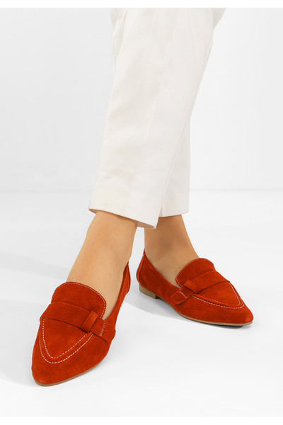 B T Shoes Μοκασίνια γυναικεια δερματινα Catrinelia κοκκινο