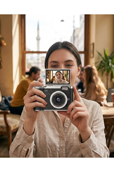 VLK 48 MP Kompakt Dijital Kamera 4K Video 8X Zoom ve Flip Ekran Selfie Vlog Uyumlu VLK