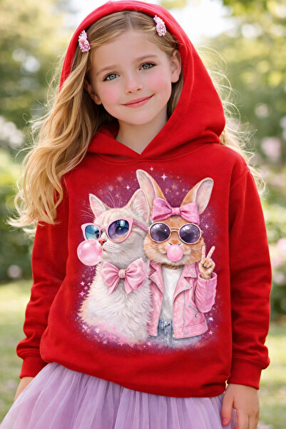 Tiny and Co سويت شيرت بقلنسوة للأطفال مصنوع من القطن بنسبة 100% بتصميم Trend ...