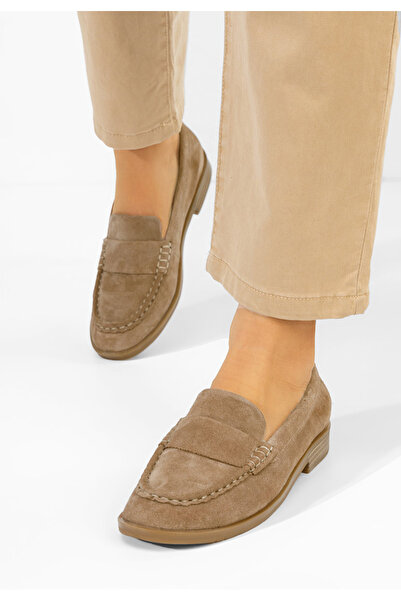 B T Shoes Μοκασίνια γυναικεια δερματινα Lariona μπεζ