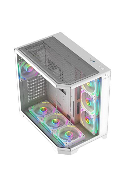AQIRYS Titan White ARGB Mid-Tower Θήκη Υπολογιστή με Σκληρυμένο Γυαλί, 7 Ανεμ...