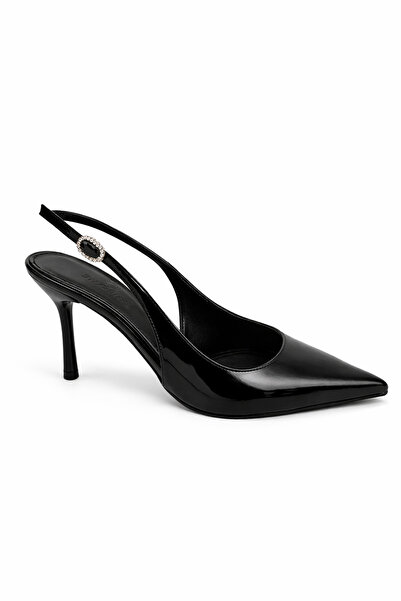 STRASWANS Elsa Women's Heeled Patent Leather Shoes Black