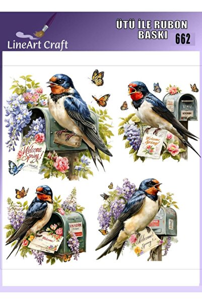 LİNEART طباعة نقل حراري بالروبون قابلة للكي على الخشب والقماش رقم: RB662-30x30cm