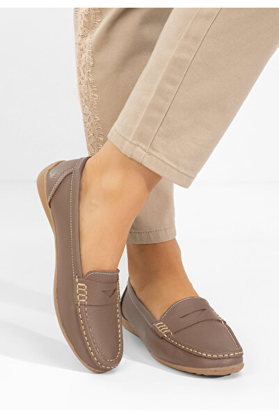 B T Shoes Μοκασίνια γυναικεια δερματινα Cheria χακι