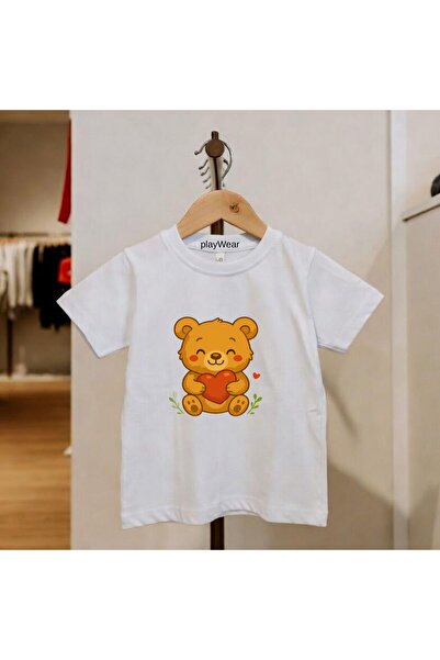 playwear Teddy Bear Printed 100% Cotton Crew Neck Kids Unisex T-Shirt 5 6 -7 ...