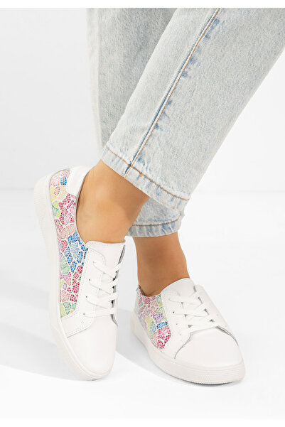 B T Shoes Γυναικεία δερμάτινα αθλητικά παπούτσια Florinela V2 λευκά