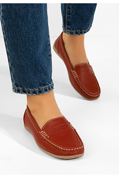 B T Shoes Μοκασίνια γυναικεια δερματινα Cheria κοκκινο