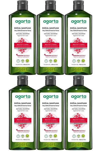 Agarta Doğal Şampuan 400 ML Saç Dökülmesine Karşı Çözüm (6 Lı Set)