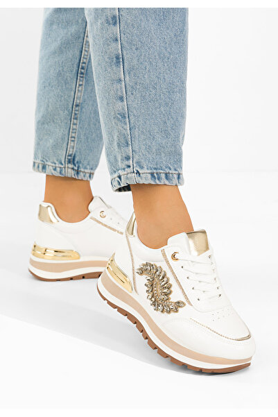 B T Shoes Sneakers με πλατφόρμα Reyma V2 λευκά