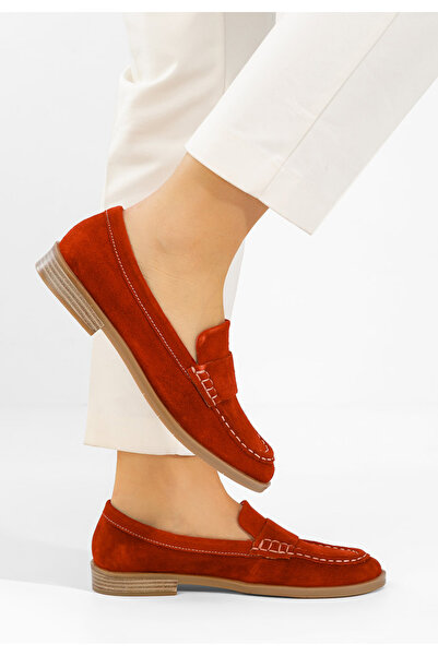 B T Shoes Μοκασίνια γυναικεια δερματινα Lariona κοκκινο