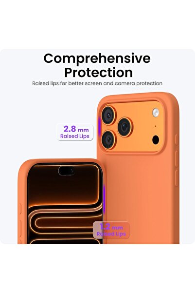 USIDE 17 Pro Max Case Inside Velvet Shockproof Screen and Camera Raised Lasman Cover-Orange
