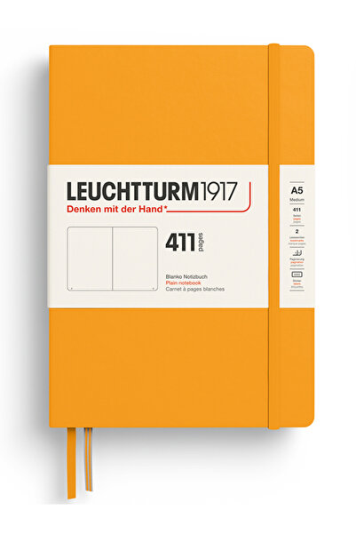Leuchtturm1917 Notebook Medium Size (A5), Hard Cover, 411 Pages, Plain, Sunri...
