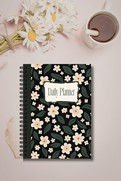 Burak Baskı Tasarım Daisy Themed - A5 Size Daily Planner, Daily Planner, to D...