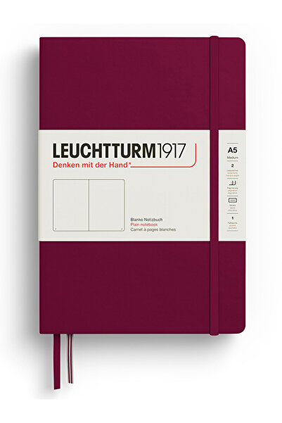 Leuchtturm1917 Notebook Medium Size (A5), Hard Cover, 251 Pages, Plain, Harbo...
