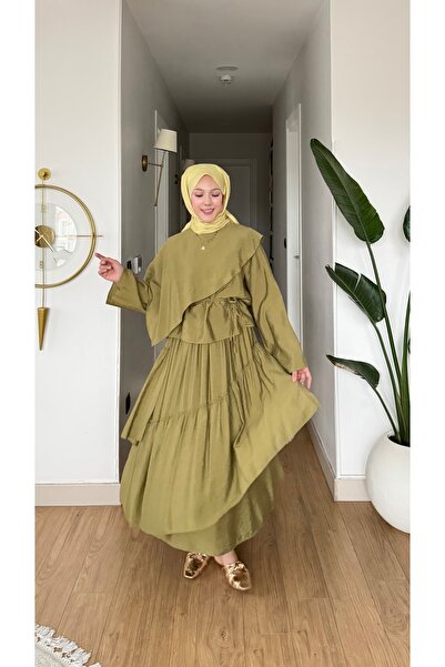 merve ada design Rosella Fırfır Detaylı Etekli Takım