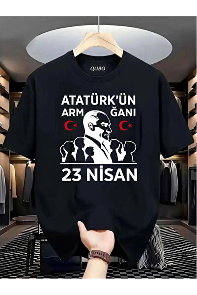 qubo sportswear & company 23 APRIL Unisex εμπριμέ βαμβακερό μπλουζάκι με κοντ...