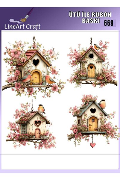 LİNEART طباعة نقل حراري بالروبون تينترفير للخشب والقماش رقم: RB669-30x30cm