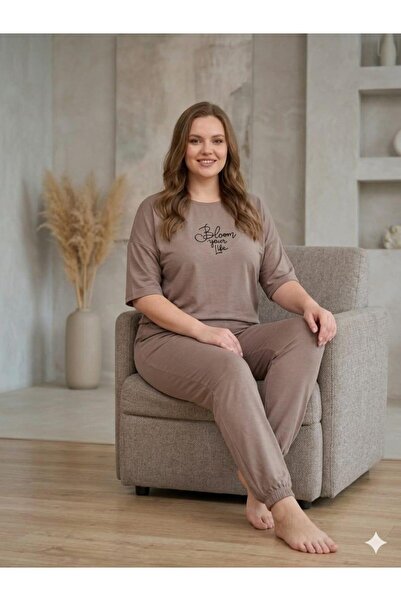 sleeproom Plus Size Two Yarn Women's Track Suit