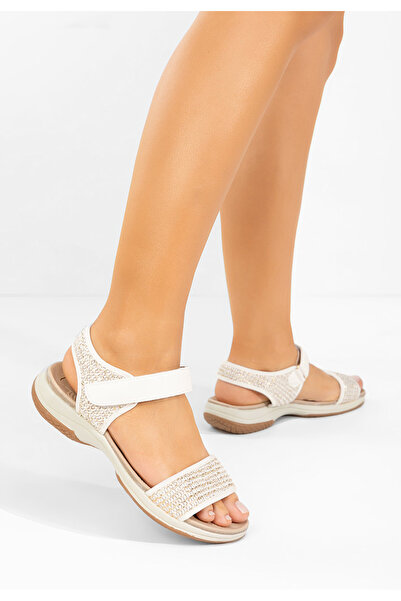 B T Shoes Γυναικεία σανδάλια Jianya λευκά