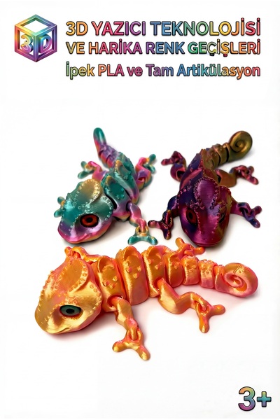 BBSKY 3D Yazıcı Bukalemun: Hareketli Eklemler, İpek PLA ve Harika Renk Geçişl...