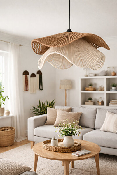 afralya home Handmade Modern Tasarım Rustik Sarkıt Bohem Avize Beyaz Avize Ka...