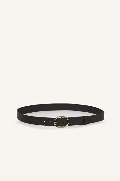 DeFacto Women's Oval Buckle Faux Leather Jean Belt H7850Axns