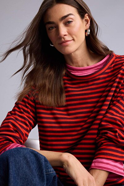 DeFacto Striped Long Sleeve T-Shirt H6576Ax26Sp