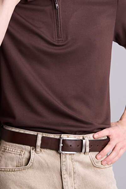 DeFacto Ανδρική ζώνη τζιν με ορθογώνια πόρπη από συνθετικό δέρμα H6866AXNS