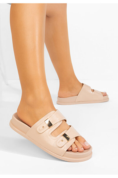 B T Shoes Παντόφλες με πλατφόρμα Carmenta μπεζ