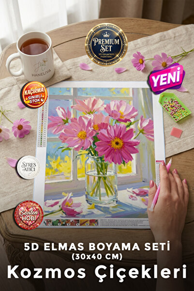 Haneliya 5D Elmas Boyama Seti | Diamond Painting Taşlı İşleme Boncuk Dizme Mo...