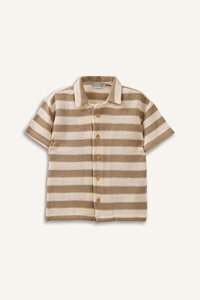 DeFacto Regular Fit Jacquard Short Sleeve Polo T-Shirt for Baby Boy H5891A526Sm