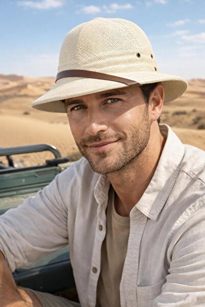 FELLMENS Cream Premium Straw Safari Men's Hat