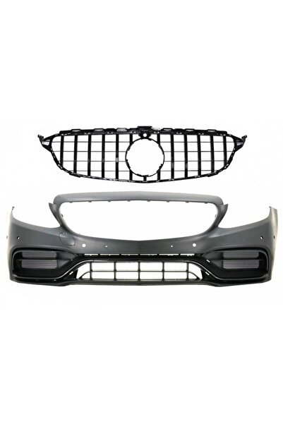 tuningset Μπροστινός Προφυλακτήρας με Μάσκα Μαύρο, κατάλληλος για Mercedes C-...