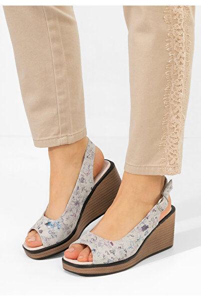 B T Shoes Sandale cu platforma piele Samiria gri