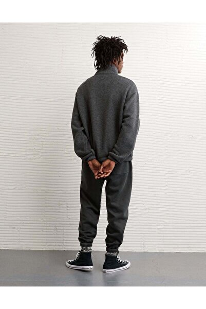 AMERICAN EAGLE سترة رياضية من الصوف الناعم بسحاب ربعي من AE