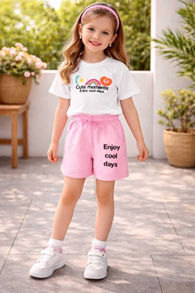 Mireya Kids 100% Cotton Cute Moments Girls' Shorts Set