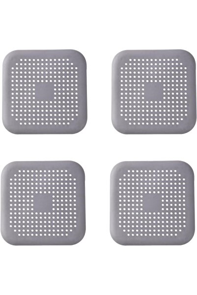 Arabest 4-Pack Silicone Drain Cover, Square Sucker Filter for Kitchen Bathroom