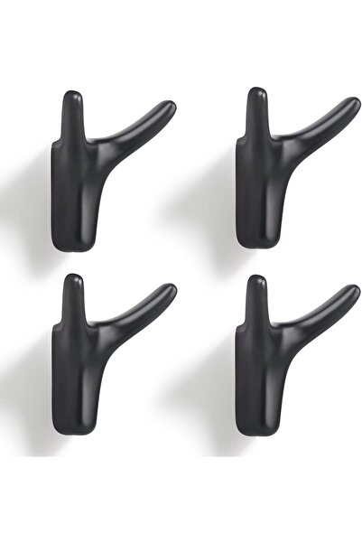 Arabest 4-Pack Cow Head Wall Hooks, Heavy Duty Towel Coat Hangers, Matte Black