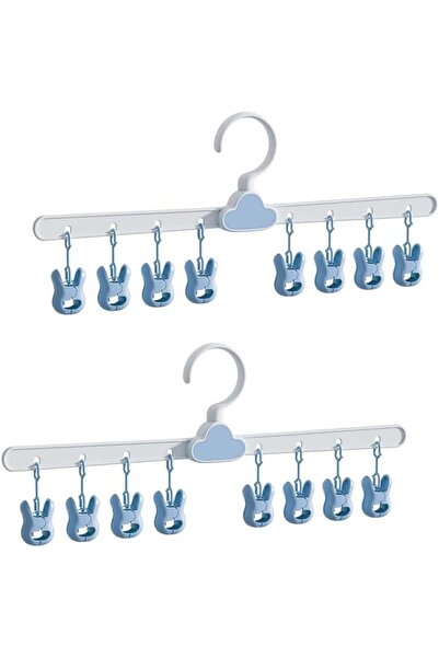 Arabest مجموعة من مشبكين لتعليق الجوارب، خطاف دوار بـ 8 مشابك لتجفيف ملابس ال...