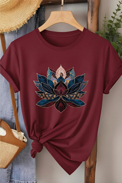 l'eivor Tricou pentru femei cu imprimeu cu design special Lotus Flower