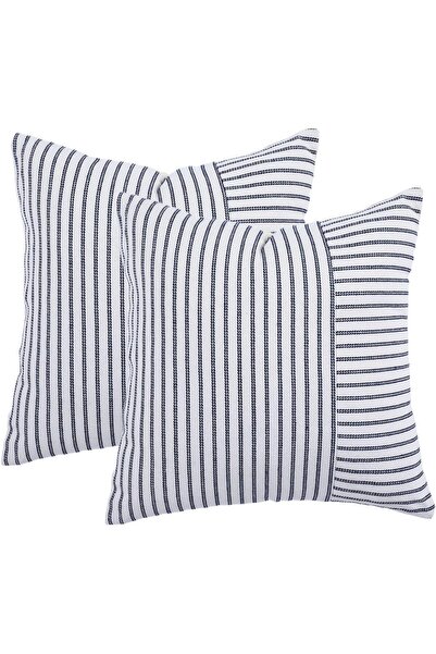 Yelejoy 2-Pack Striped Throw Pillow Covers, 45x45cm Farmhouse Decor for Sofa ...